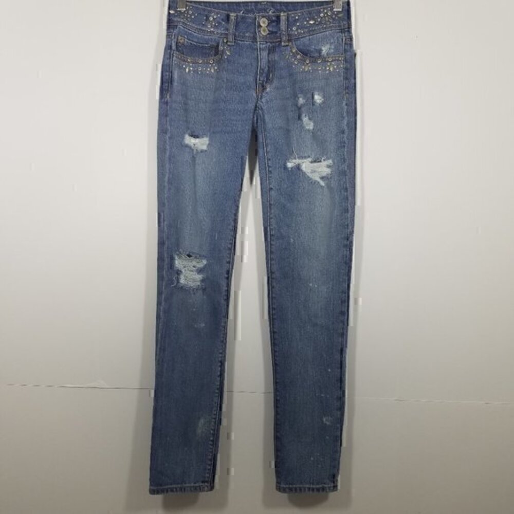 American Eagle Painted Skinny Jeans Size 00